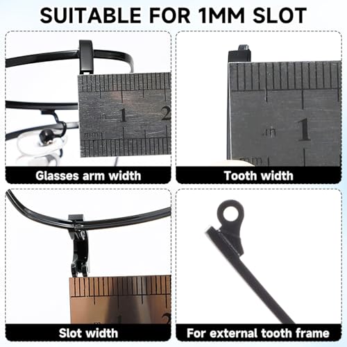 Image of UKCOCO Metal Eyeglass Temple Arms 2-Pack - Black Anti-Slip Silicone Tips, Lightweight Metal Replacement Arms for Universal Sunglasses & Reading Glasses, DIY Repair Kit for Indoor & Outdoor Use