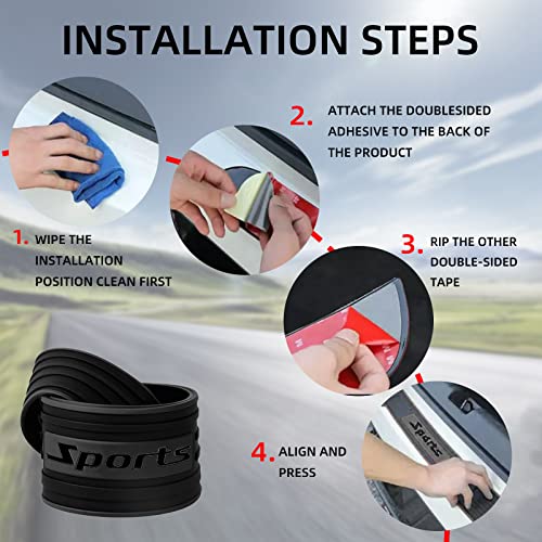 Car Rear Bumper Protector, Anti-Scratch Abrasion Rubber Trunk Door Entry Sill Guard, For Car/Suv Universal Rubber Anti, Scratch Trunk Exterior Accessories, 35.1Inch X2.75Inch, Black #TOP3