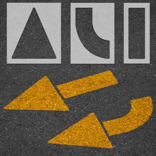 90 Inch Parking Arrow Stencil Kit, Straight & Turn Arrow Stencils, 3 Pack 1mm Silicone for Pavement