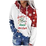Sweatshirt Lässig Xmas Pulli Rentier Schneemann Weihnachten Pullover Baumwolle Rundhals Sweatshirt Winter Langarmshirt Oberteil Top Hoodie Frauen Weihnachtspullover Damen Weihnachtspulli Langarm