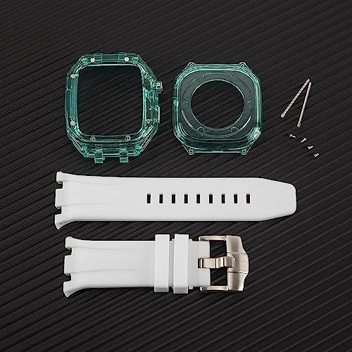 Boîtier Apple Watch 44mm antichoc en PC et bracelet fluororubbeur ultra résistant