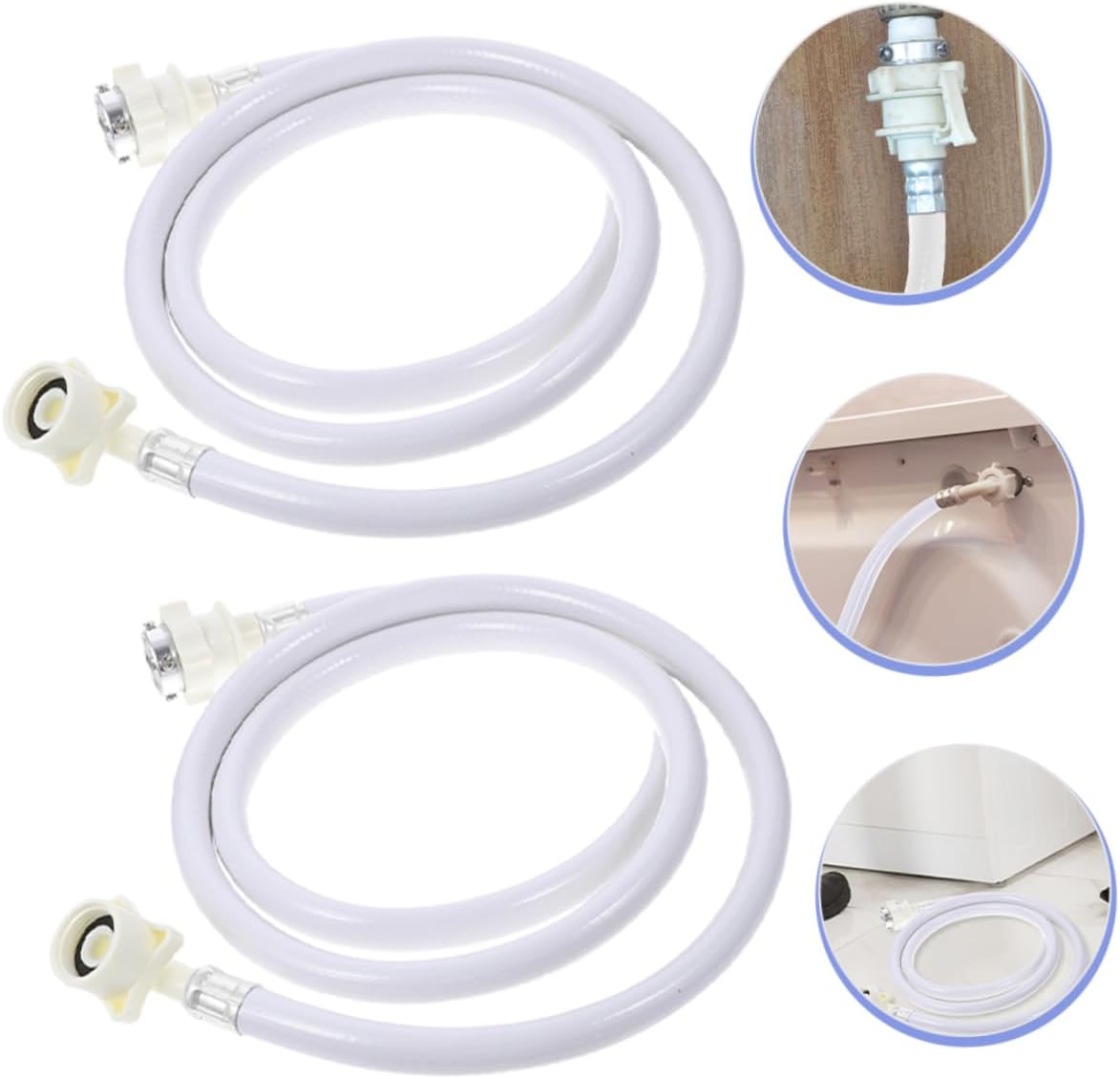 Generic 2pcs Water Inlet Hose for Washing Machines Flexible and Easy Installation Leak Connection for Automatic Washers