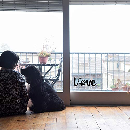 Paw Love Black Paw Dog Room Decor Decals (4X11 Inch Pet Decal) Dog Wall Decor Vinyl Paw Print Sticker Animal Footprint Wall Art Decoration #TOP6