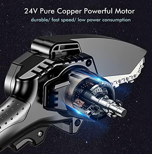 Mini Chainsaw, HFAN 24V Handheld Cordless Portable Chain Saw with Charger and Battery, Electric Pruning Chainsaw, Adjustable Cutting Speed for Wood Cutting, Tree Pruning and Garden