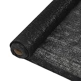 Favemtsl Rete frangivista 2 x 25 m, colore nero, rete ombreggiante in HDPE e rete antivento per giardino, balcone e terrazza, traspirante e tagliabile, protezione dagli sguardi indiscreti, Nero , 2 x