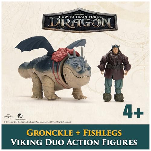 Miniatura 3 de Dreamworks Dragons - Pack Figura Dragón y Vikingo: Gronkel y Patapez de Cómo Entrenar a Tu Dragón - Figuras de Acción Articuladas - Juguetes Niños 4 Años + - Regalo Niño 4 Años +