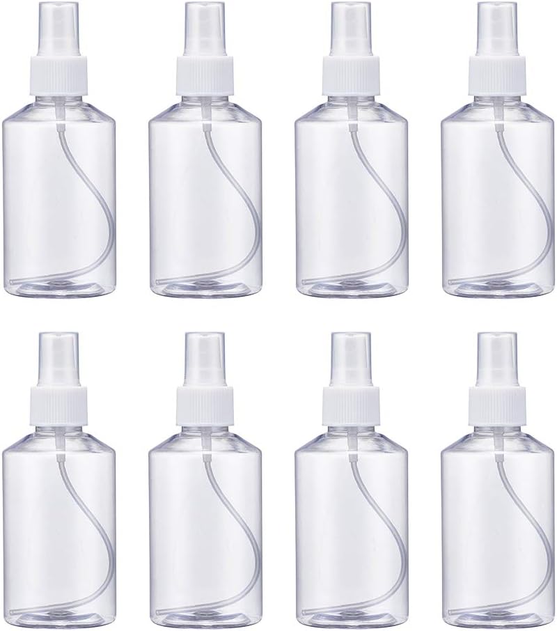 Pandahall 15Pcs Fine Mist Spray Bottles Empty Plastic Reusable Bottles with Pumps Clear 150ml/5oz for Essential Oils, Face Spray, Hair Spray, Travel