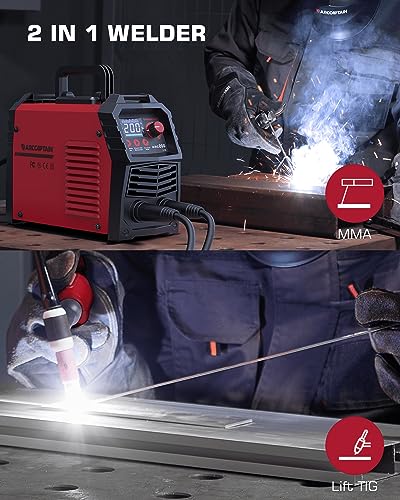 Arccaptain ARC-200 Stick Welder, [Large Led Display] 200A Arc/Lift Tig Welding Machine thumb #4