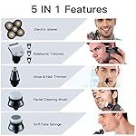 Electric Razor for Men Head Shaver for Bald Men Grooming Kit 5 in 1 Wet Dry Rotary Shavers Nose Hair Beard Trimmer…