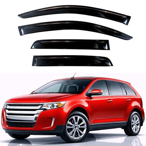Image of KPY Rain Guards Fit for 2007-2014 Ford Edge, Out-Channel Window Visors Vent Wind Deflectors 4PC, Car Accessories for 2007-2015 Lincoln MKX
