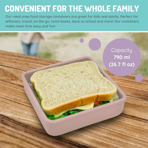 melii Reusable Silicone Sandwich Container | Leak-Resistant Food Storage with Easy-Open Lid, BPA-Free, Dishwasher & Microwave Safe, Lunch Box for Kids & Adults (Pink) by melii - Image 5