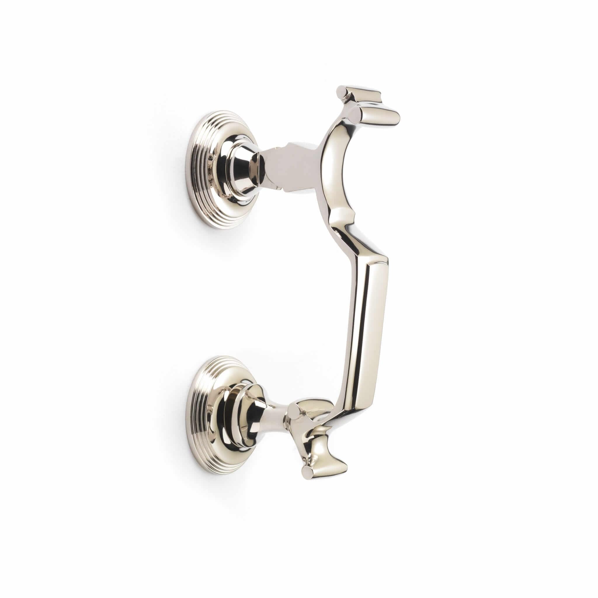 Ab Hardware Polished Nickel Reeded Doctor Door Knocker Front Back Heavy Quality Large Solid