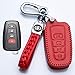 Hey Kaulor for Toyota Genuine Leather Remote Key Fob Case Cover Protector with Key Chain for 2019 Toyota Corolla Hatchback, Avalon, Camry, Prius, C-HR
