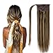 Produktbild LaaVoo-Pferdeschwanzhaar Kurz-Natural And Beautiful Wearing Effect,Geeignet Für Formelle Anlässe,Party Platz,#P4/27 Dark Brown to Honey Blonde (14 Zoll 80Gramm)