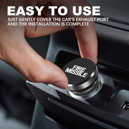 Image of Cigarette Lighter Plug Cover Billet Aluminum Cigarette Lighter Plug, FIRE MISSILE Button Car Cigarette Lighter, Fits All Vehicles with Standard 12 Volt Power Source Aluminum Dustproof Plug