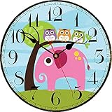 excelente tecnología: reloj de pared cubierta por un papel revestido superficie colorido y delicado. se añade una capa de chapa de madera en el lado posterior para aumentar el espesor y firmeza del reloj.