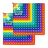 Times Tables & Addition Pop It Maths Toy - Double-Sided 12x12 Multiplication and...