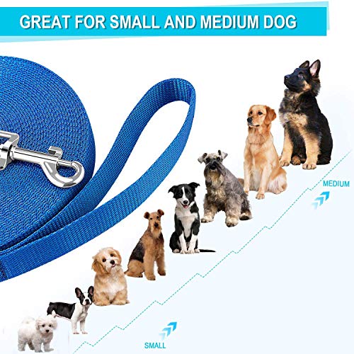 Image of Nylon Dog Training Lead Leash 50 Ft (1 inch Wide) for Dogs (Blue)