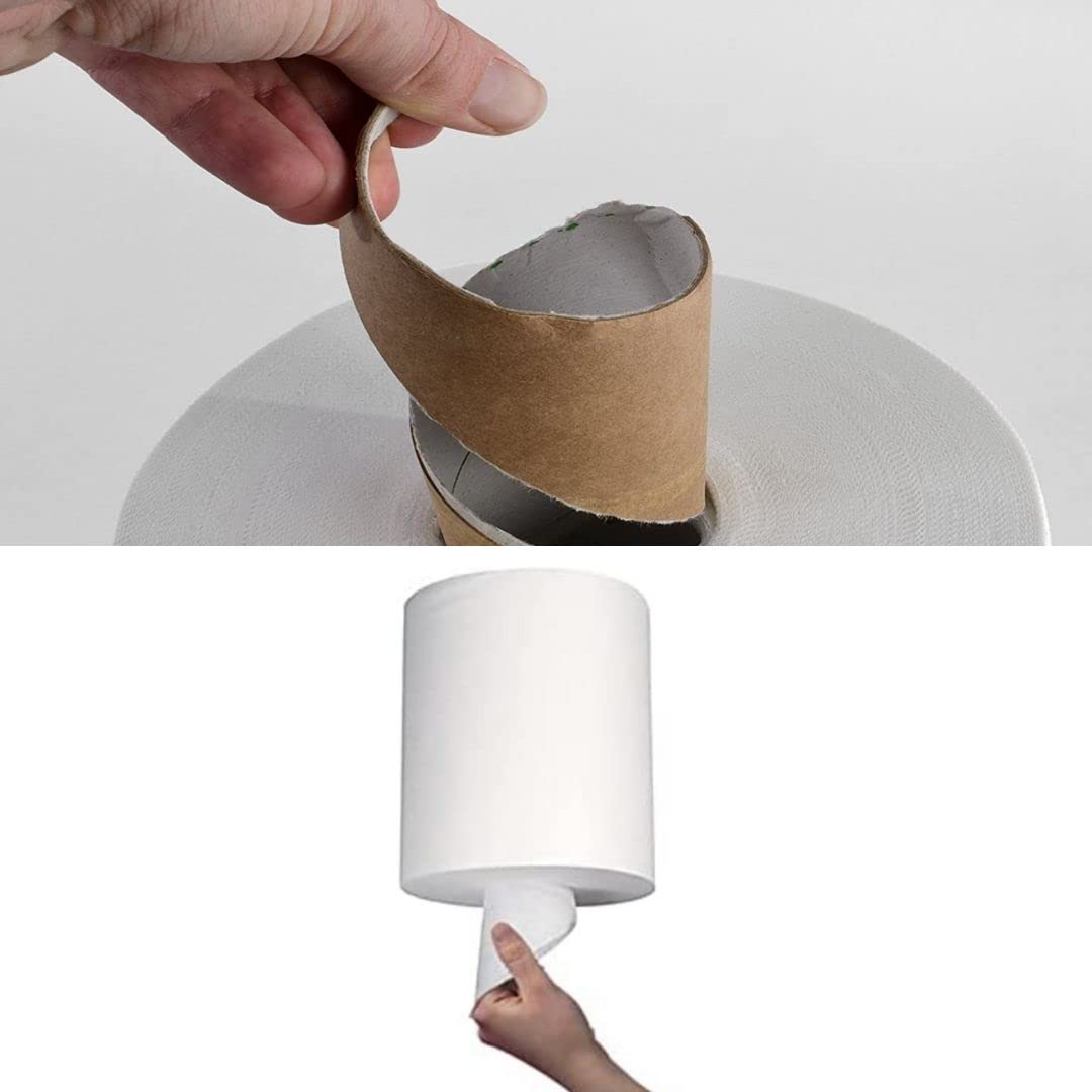 ZPAPER - 6 Rotoli Asciugamani - Carta Pura Cellulosa 450 Strappi a Rotolo, 2 Veli, Anima a Spirale, Confezionati. Rotoli Bobine Asciugatutto. 2700 Strappi Totali