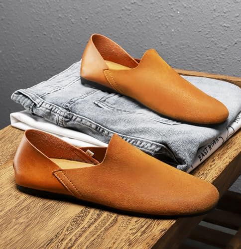 Myallfeet Men's Fashion Suede Overlay Soft Bottom Breathable Loafers Shoes Deluxe Comfortable Soft Leather Non-Slip Casual Shoes2