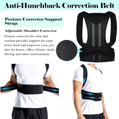 Posture correction belt for men and women, back support posture correction belt with breathable adjustable shoulder straps for improved lumbar support belt, back support to prevent hunchbacks (XL) - Image 2
