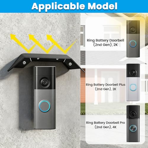 Cubierta de acero inoxidable compatible con timbre de batería Ring Doorbell Plus 3