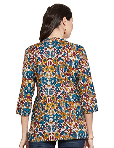 Image of Amazon Brand - Myx Women Cotton Regular Fit Casual Kurti (Available in Plus Sizes)