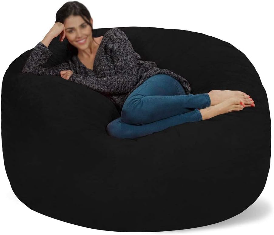 Sack Bean Bag Chair Foam Furniture Living Room Large Sofa, Soft Microfiber Covering Without Padding
