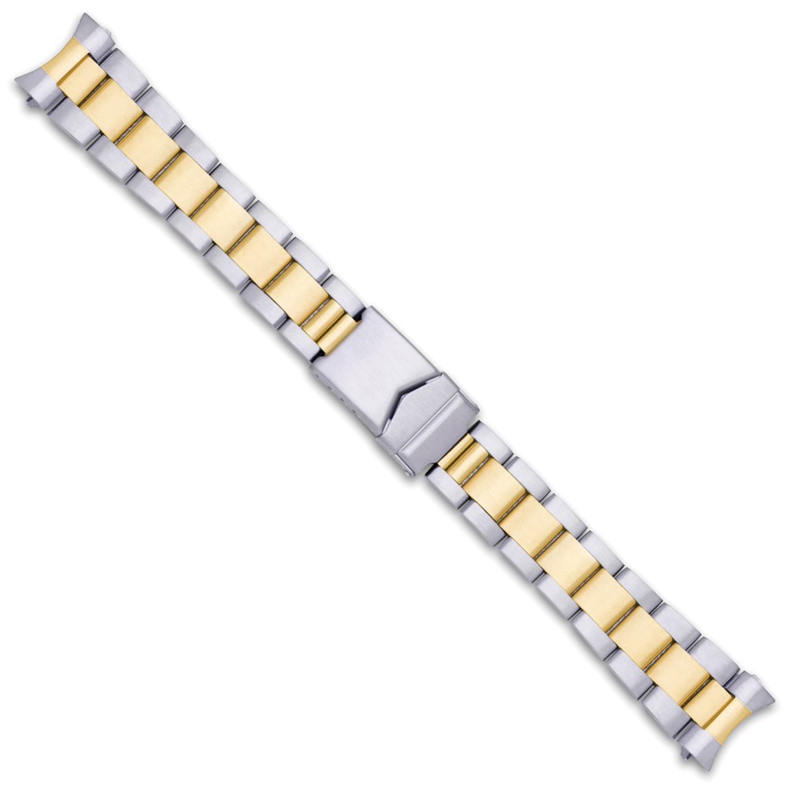 deBeerOyster Style Solid Link Design Watch Band-Choice of Color (gold tone, silver tone, Two-Tone, black tone) & width(18mm, 20mm)
