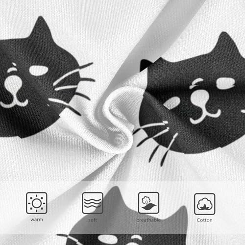 Black Cartoon Cat Heads White Toddlers Underwear Floral 2t Cotton Girl Panties Cute Durable Briefs Kids Undies3