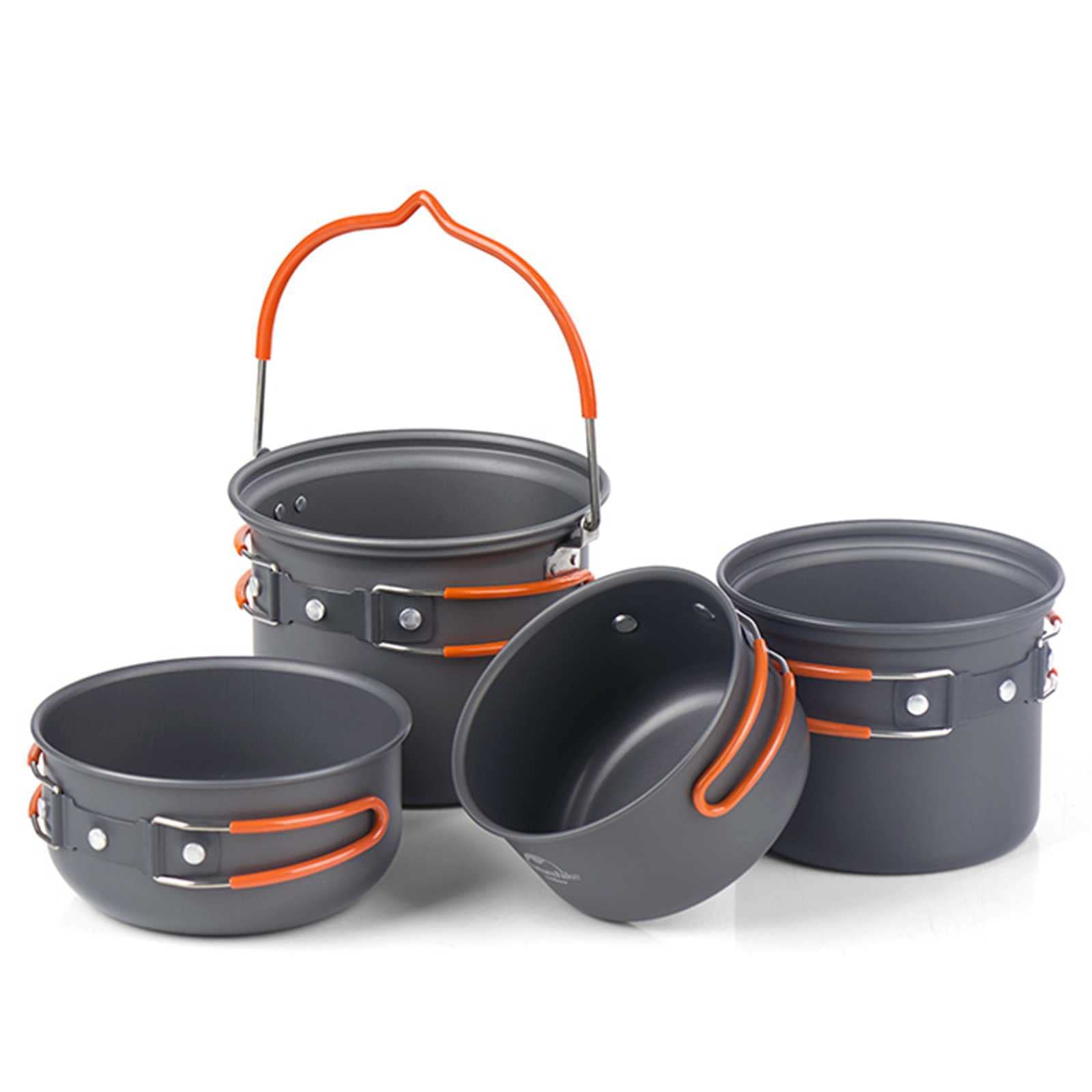 RWRAPS Set di pentole da Campeggio in Quattro Pezzi Set di padelle da Campeggio Portatili Kit di pentole da Campeggio per Esterni Escursionismo Hook Up (B 148 * 180MM) (B 148 * 180MM)