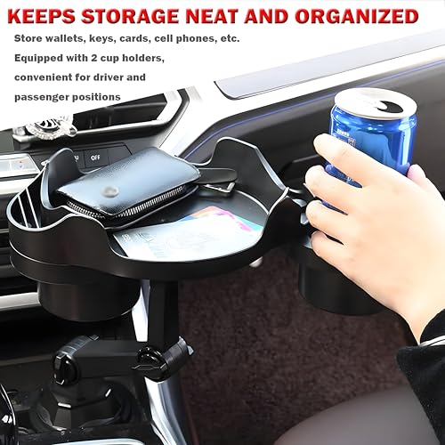 Portavasos Expansor Ajustable para Auto con Bandeja Rotativa miniatura 5