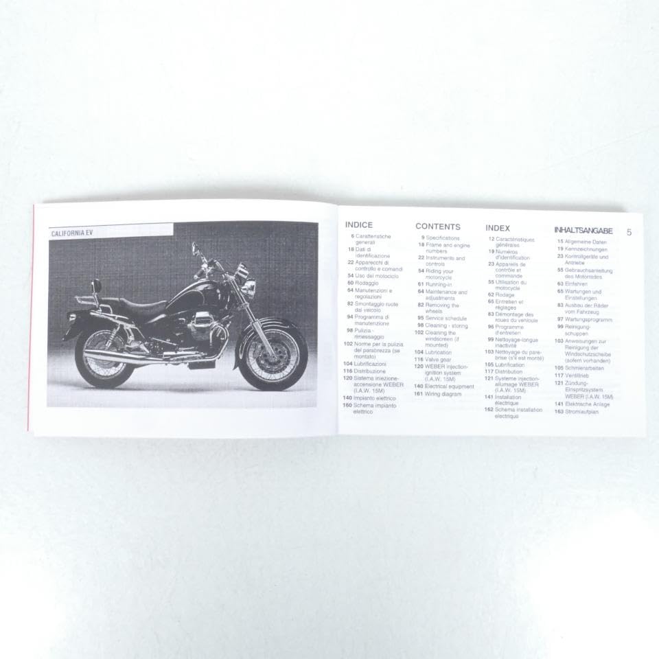 Original Manual de mantenimiento para moto Guzzi 1100 California Ev Touring GU03900010
