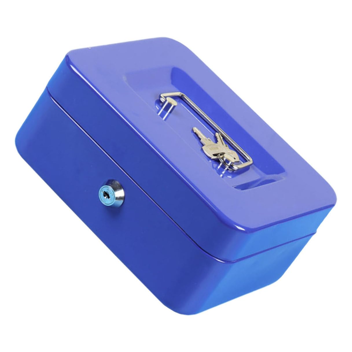 Boîte à Monnaie en Métal avec Serrure à Clé, Portable Double Couche