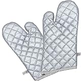 ANOEEX Kitchen Aid Anti-scalding Heat Insulation Mitts Heat Resistant Oven Gloves Anti Slip Oven Mitts with Double Stainless Steel Wall Hooks