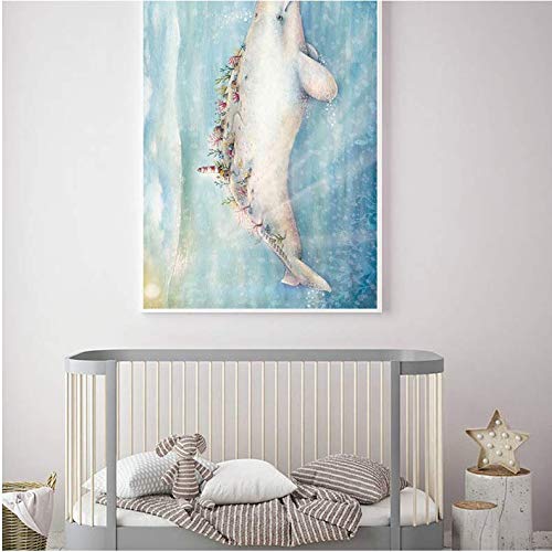Peinture Toile Océan Baleine | Gravure Artistique Salon 50x70