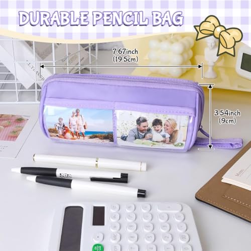 Image of Zibuyu Cylindrical Pencil Case, Oxford PVC Toiletry Pouch, Waterproof Zippe
