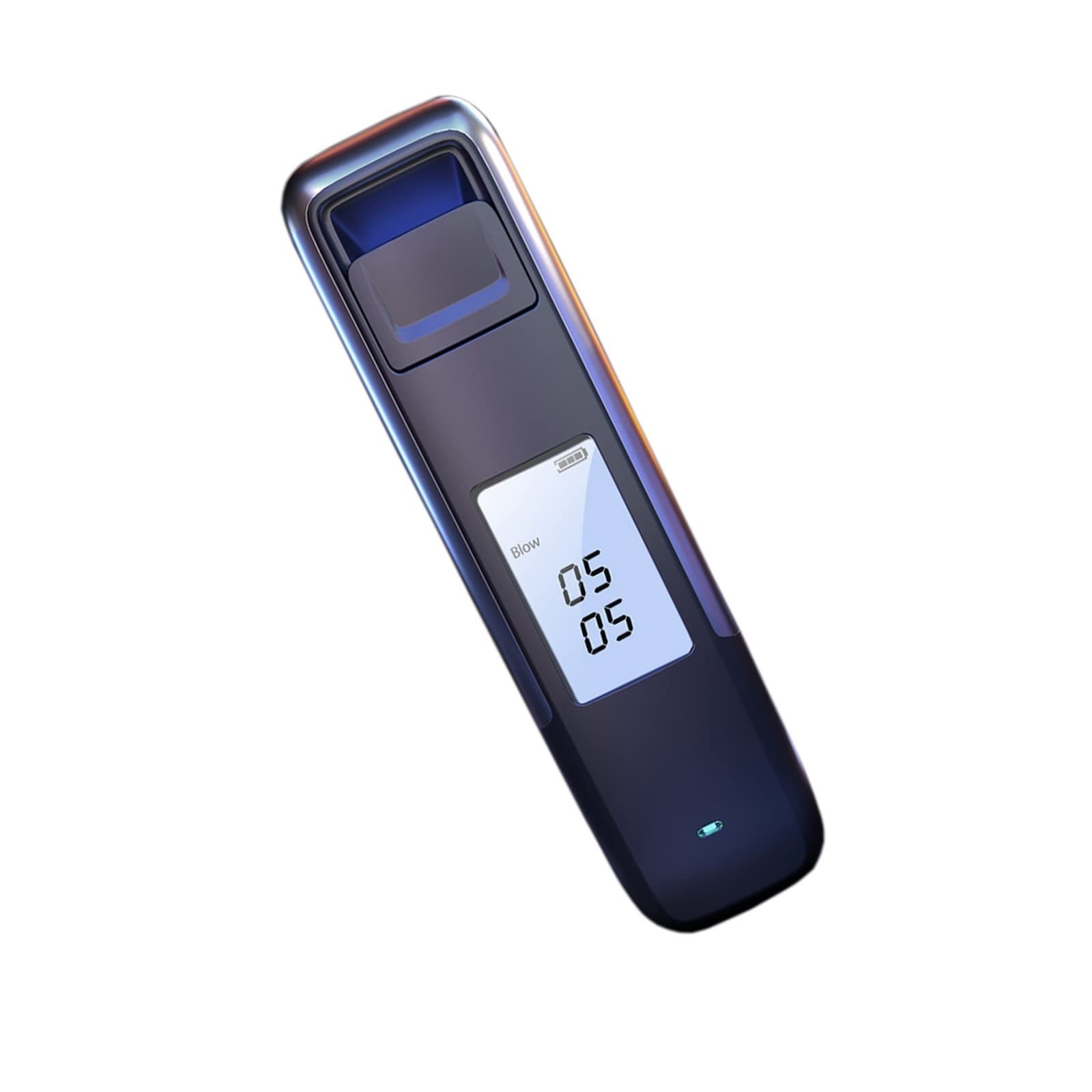 Tester alkoholu o wysokiej dokładności alkomat przenośny bezdotykowy tester alkoholu z wydmuchem powietrza cyfrowy ekran wyświetlacza USB akumulator (Grey : Silver)
