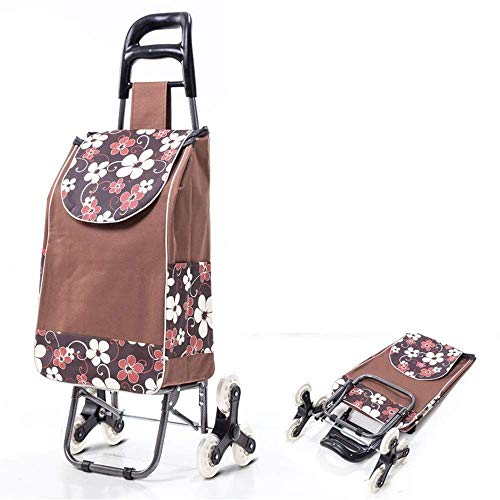 Einkaufstrolley, zusammenklappbar, großes Fassungsvermögen, mit drei Rädern und abnehmbarer wasserdichter Oxford-Tuch… – Bild 4