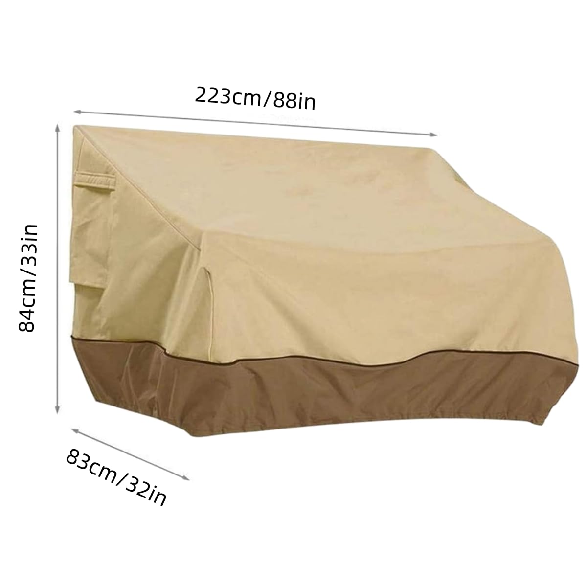 Funda protectora impermeable Oxford 210D para muebles de jardín y bancos de patio para jardín (223 x 83 x 84 cm), 223 x 83 x 84 cm