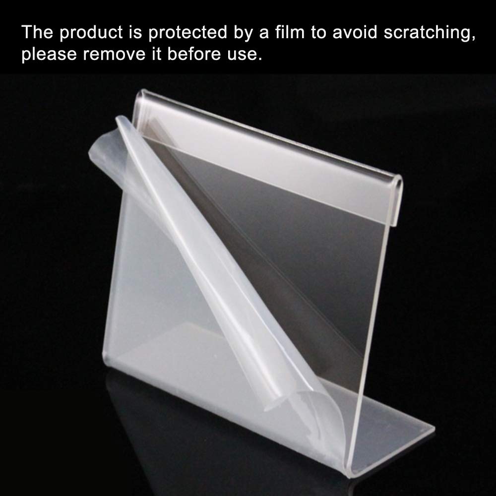 Muka 50 Stück Etikettenhalter Acryl Tischnamensschild Tischaufsteller Mini Schild Display- 4" x 5.9"