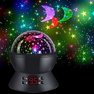 Star Projector Night Light with 360-Degree Rotating/Timer, SCOPOW Kids Star Night Light