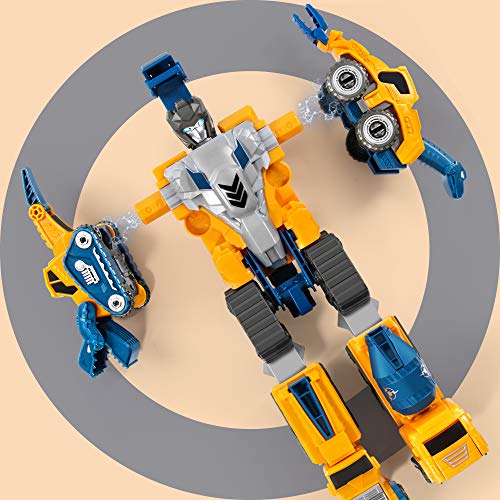 Miebely MBL-207C Toddler Robot Construction Vehicles Set – 5Pcs Transforming Robots For Kids - Magnetic Toys thumb #2