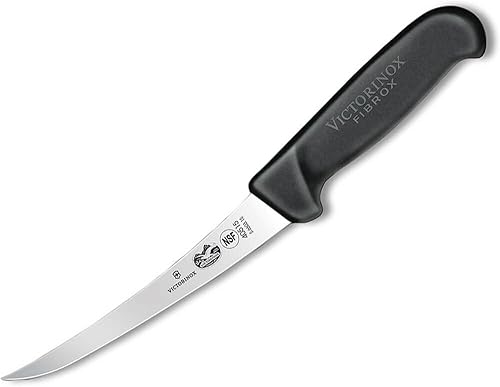 Victorinox Cuchillo curvo Fibrox Pro de 6 pulgadas con hoja semiadhesiva Victorinox Cuchillo curvo Fibrox Pro de 6 pulgadas con hoja semiadhesiva