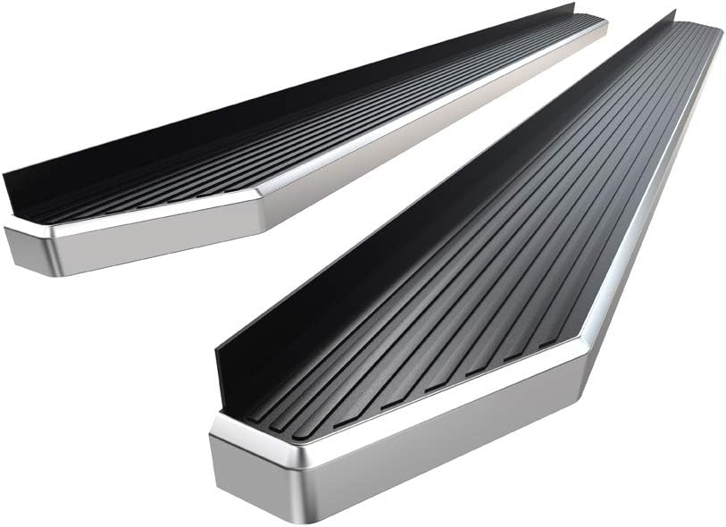 HD Ridez Flat Style Running Board Polished Compatible with Ford Ranger 2019-2023 SuperCrew Cab 4-Door (Side Steps Side Bars)