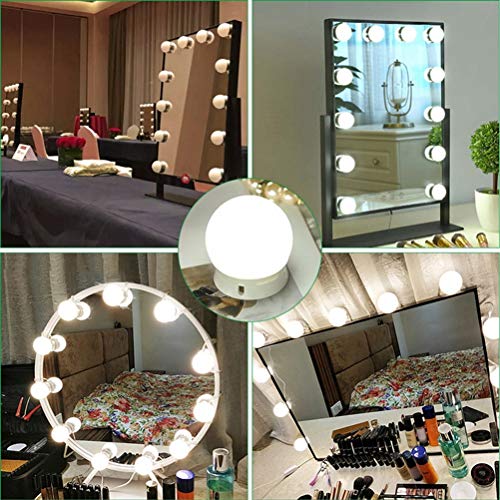 zaizai Miroir Lumière Maquillage Ampoule Hollywood Vanity Lights Stepless Lampe Murale Dimmable 6 10 12 Purbugs Kit pour la Coiffeuse (Size : 6Bulbs Mirror Light) - Image 7