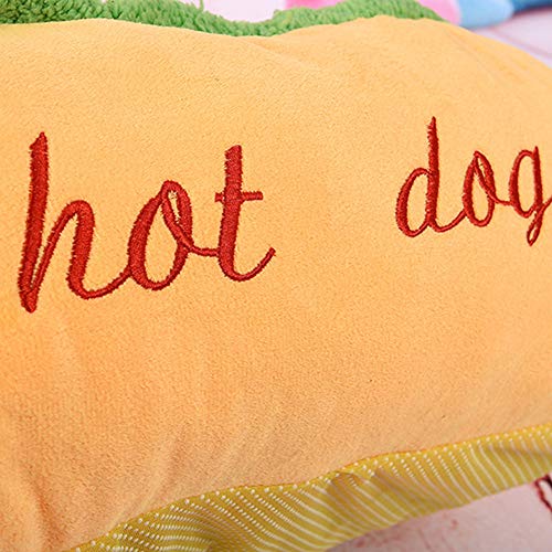 Enhome Hundebett für Katzen und Hunde mit Plüsch, Deluxe Rund in Hot Dog-Form Hundesofa Hundematte weichem rutschfest Katzenbett (63 * 47 * 21 cm,Hamburger)