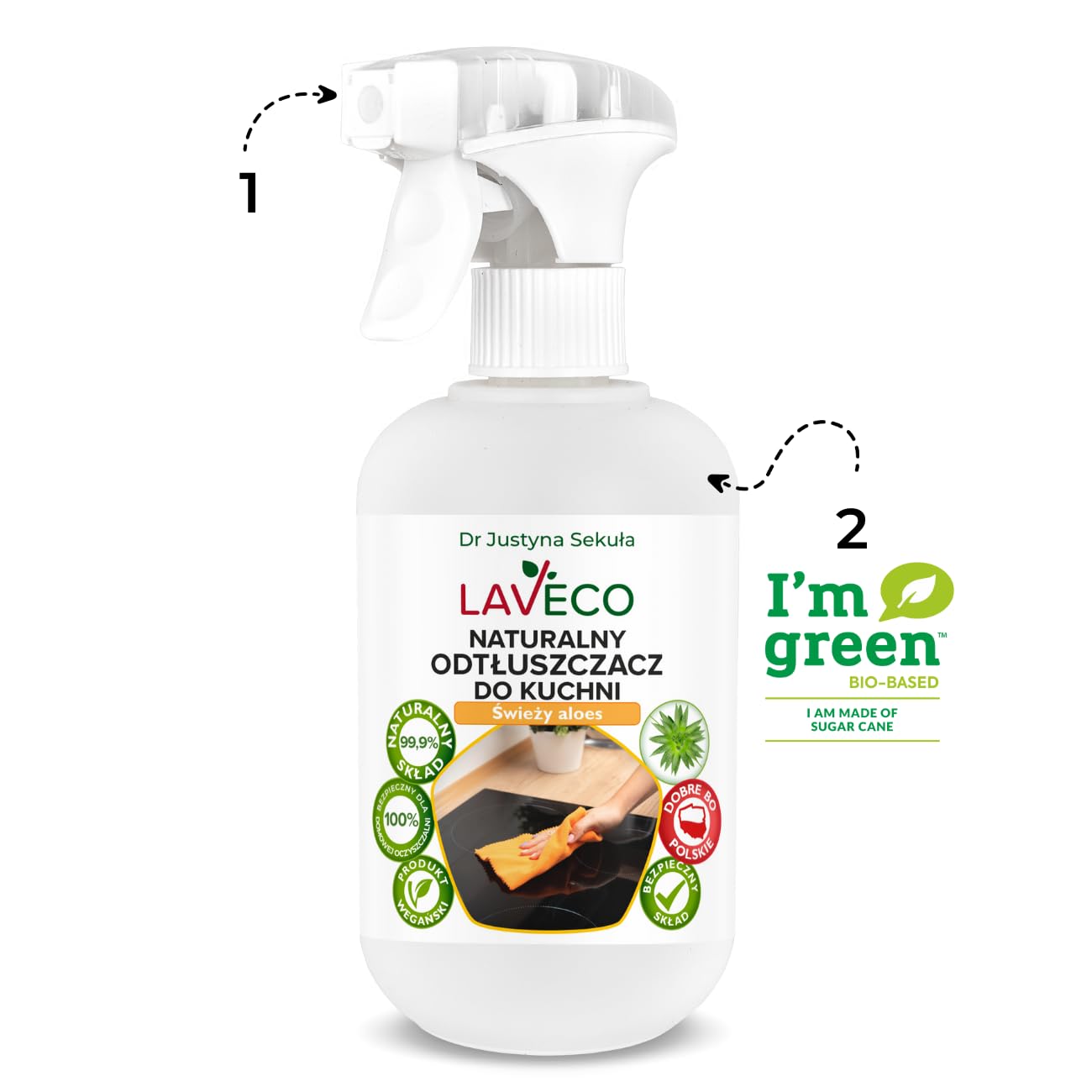 Naturalny odtłuszczacz do kuchni - świeży aloes - 0,5 l