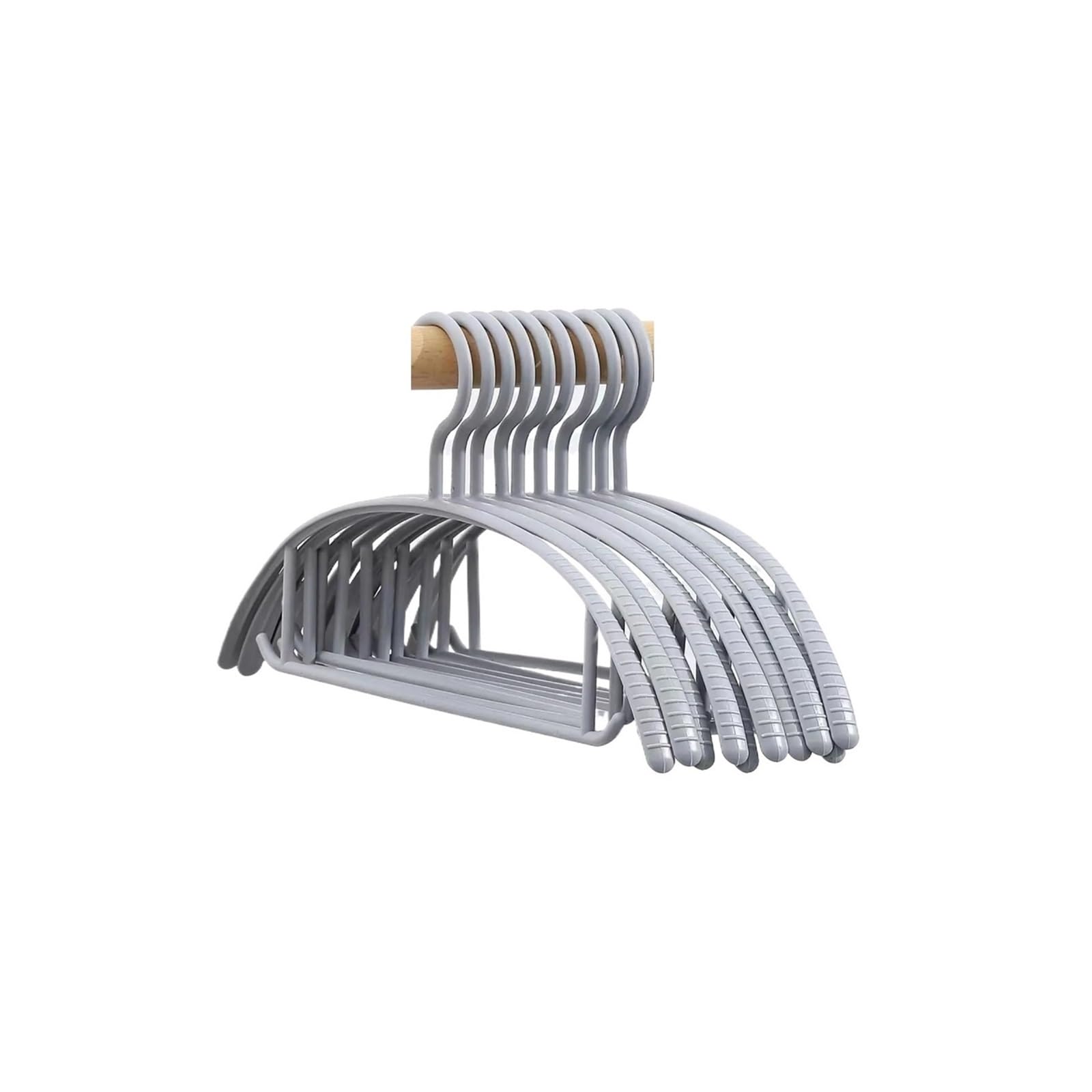 Clothes Hangers Plastic Non-slip Semicircle Coat Drying Racks(10Pcs grey)