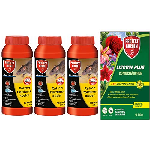 Preisvergleich Produktbild SBM 1,5kg Rodicum Ratten Portionsköder + Lizetan Plus Combistäbchen (40Stk)